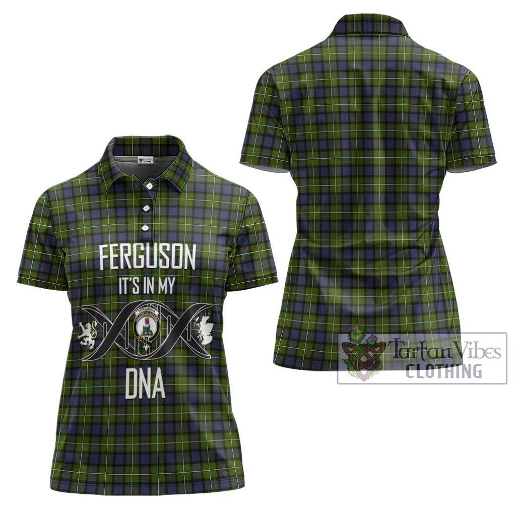 Ferguson Modern Tartan Women's Polo Shirt with Family Crest DNA In Me Style - Tartanvibesclothing Shop