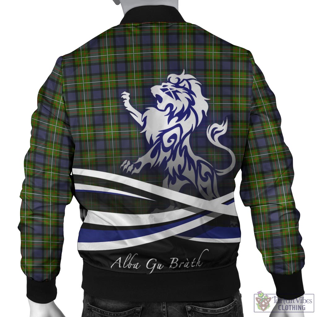 Tartan Vibes Clothing Ferguson Modern Tartan Bomber Jacket with Alba Gu Brath Regal Lion Emblem