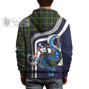 Ferguson Modern Tartan Hoodie with Epic Bagpipe Style