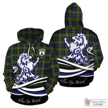 Ferguson Modern Tartan Hoodie with Alba Gu Brath Regal Lion Emblem