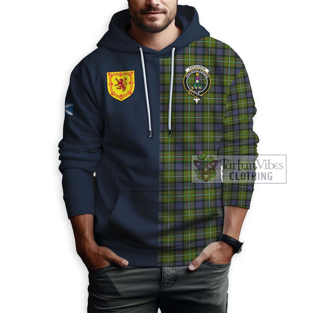 Tartan Vibes Clothing Ferguson Modern Tartan Hoodie with Scottish Lion Royal Arm Half Style