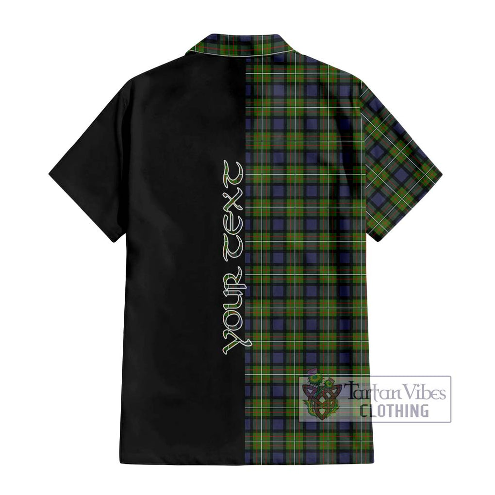 Ferguson Modern Tartan Short Sleeve Button Shirt with Family Crest and Half Of Me Style - Tartanvibesclothing Shop