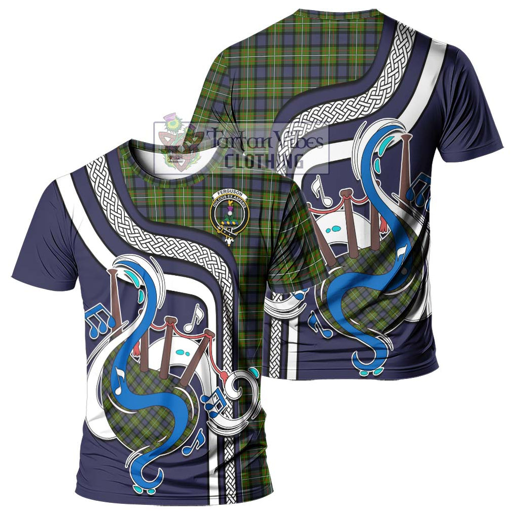 Ferguson Modern Tartan T-Shirt with Epic Bagpipe Style - Tartanvibesclothing Shop