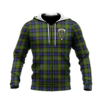 Ferguson Modern Tartan Knitted Hoodie with Family Crest