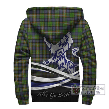 Ferguson Modern Tartan Sherpa Hoodie with Alba Gu Brath Regal Lion Emblem