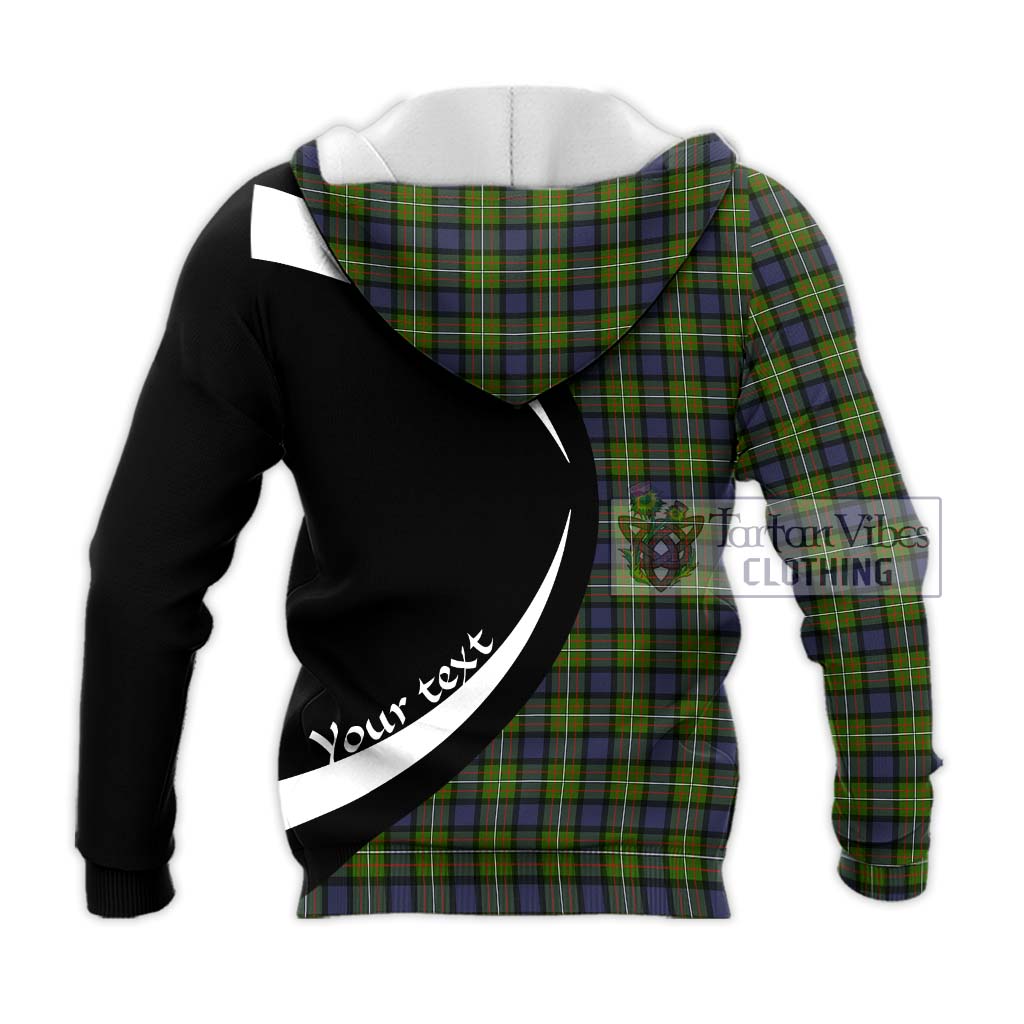 Ferguson Modern Tartan Knitted Hoodie with Family Crest Circle Style - Tartan Vibes Clothing