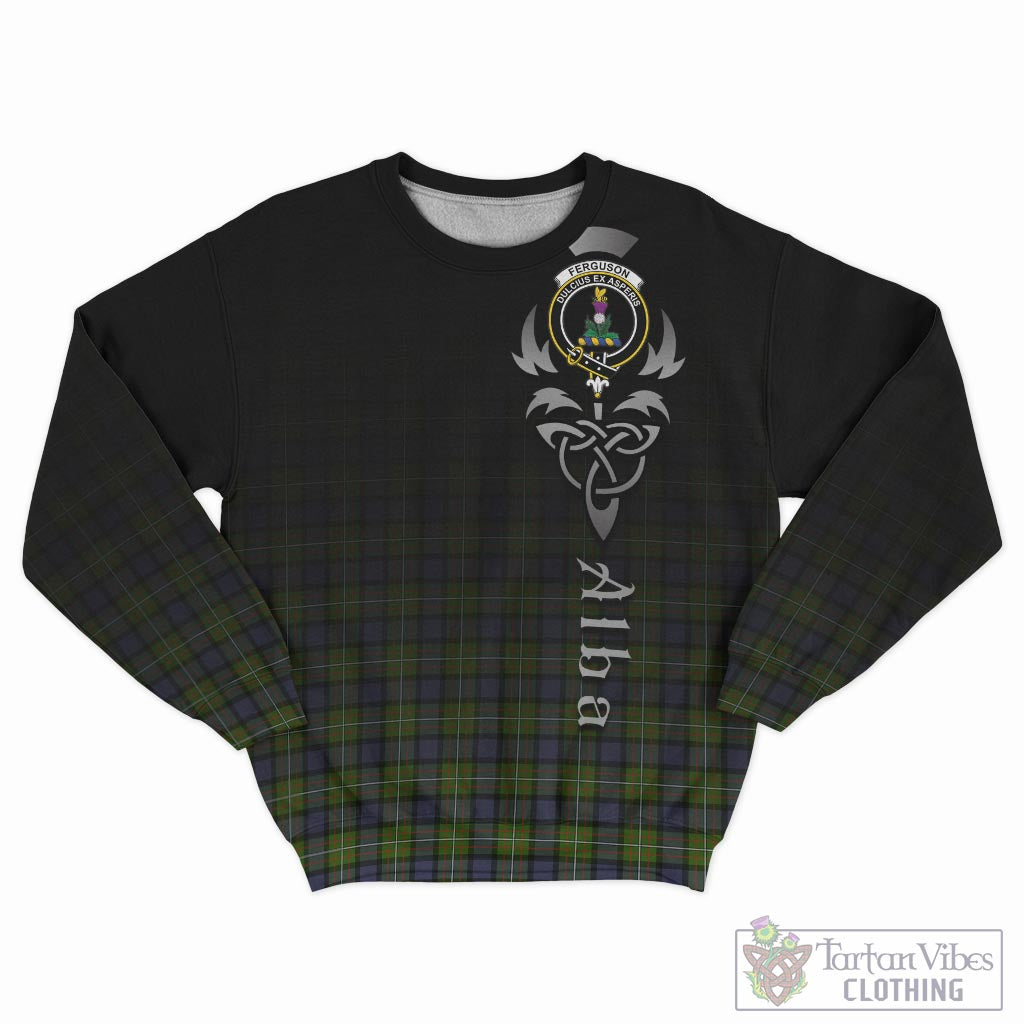 Tartan Vibes Clothing Ferguson Modern Tartan Sweatshirt Featuring Alba Gu Brath Family Crest Celtic Inspired