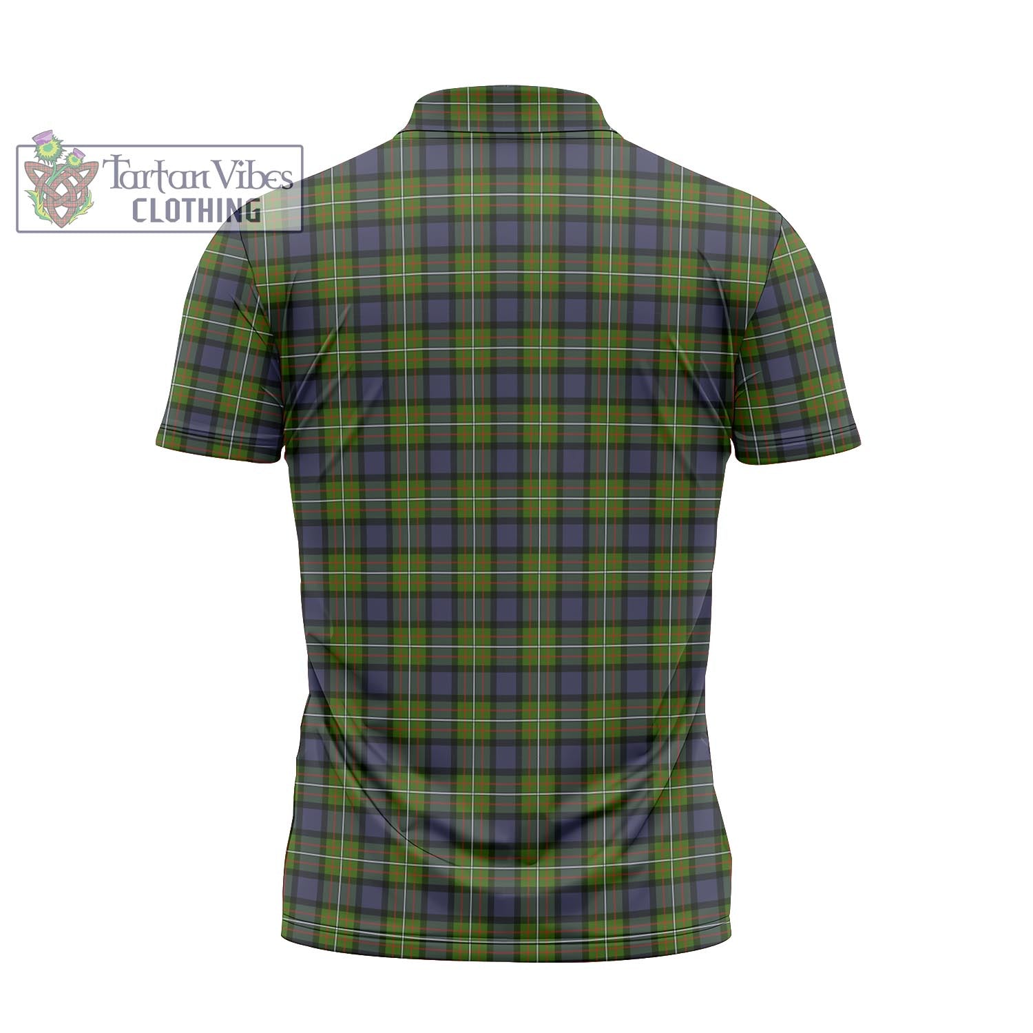 Tartan Vibes Clothing Ferguson Modern Tartan Zipper Polo Shirt with Family Crest