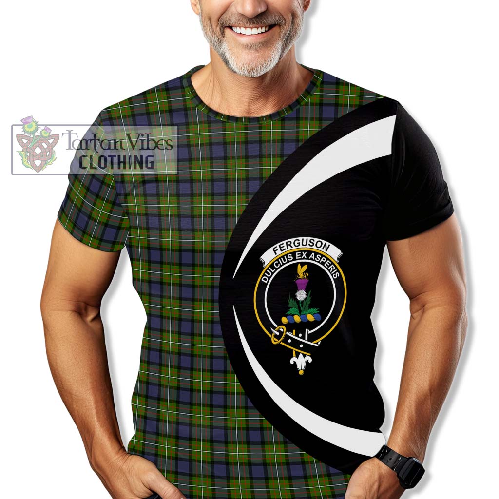 Tartan Vibes Clothing Ferguson Modern Tartan T-Shirt with Family Crest Circle Style