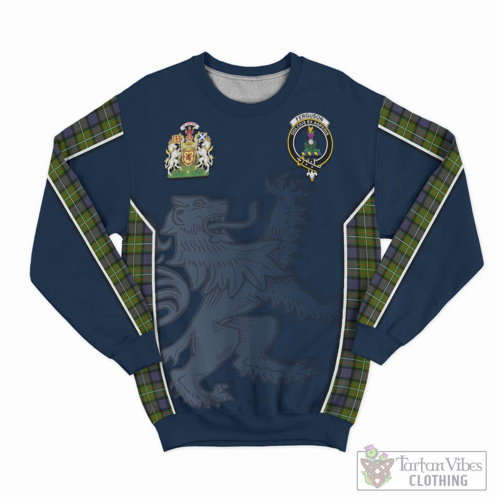 Tartan Vibes Clothing Ferguson Modern Tartan Sweater with Family Crest and Lion Rampant Vibes Sport Style