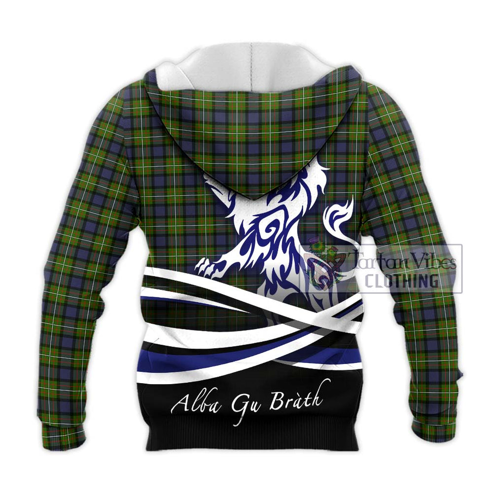 Ferguson Modern Tartan Knitted Hoodie with Alba Gu Brath Regal Lion Emblem - Tartanvibesclothing Shop