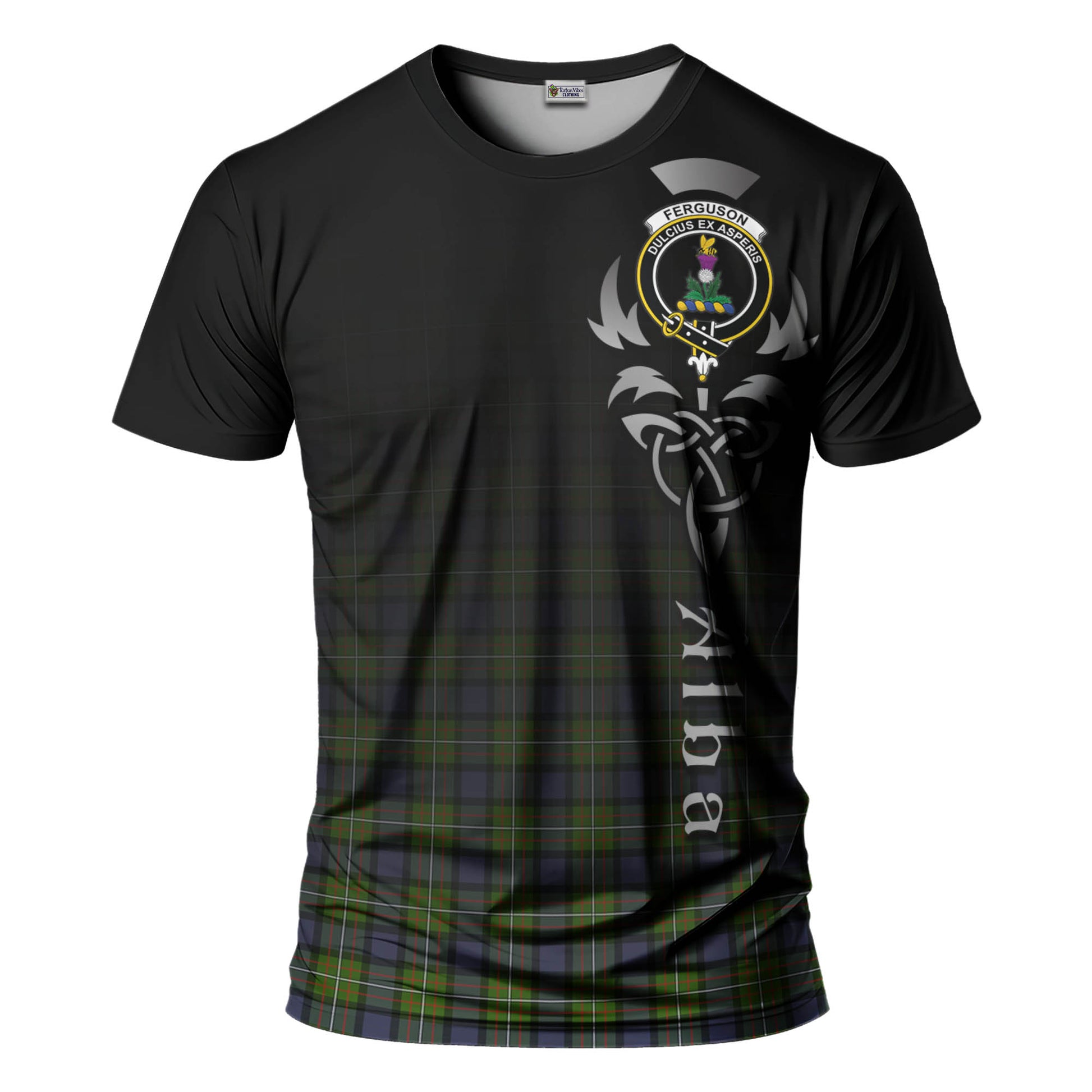 Tartan Vibes Clothing Ferguson Modern Tartan T-Shirt Featuring Alba Gu Brath Family Crest Celtic Inspired