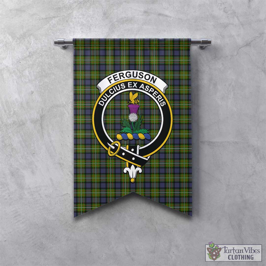 Tartan Vibes Clothing Ferguson Modern Tartan Gonfalon, Tartan Banner with Family Crest