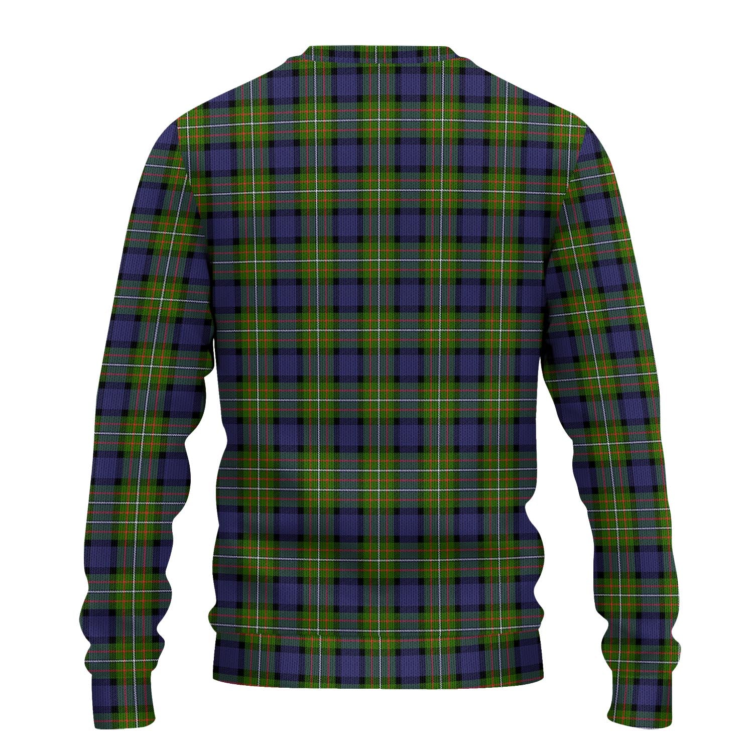 Ferguson Modern Tartan Knitted Sweater with Family Crest - Tartanvibesclothing