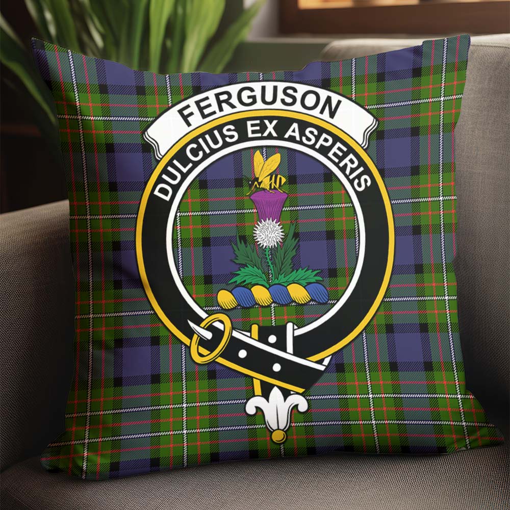 Ferguson Modern Tartan Pillow Cover with Family Crest - Tartanvibesclothing