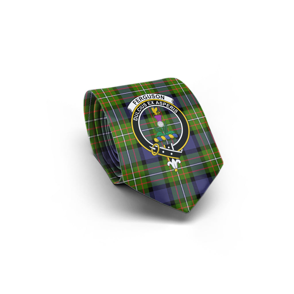 Ferguson Modern Tartan Classic Necktie with Family Crest - Tartan Vibes Clothing