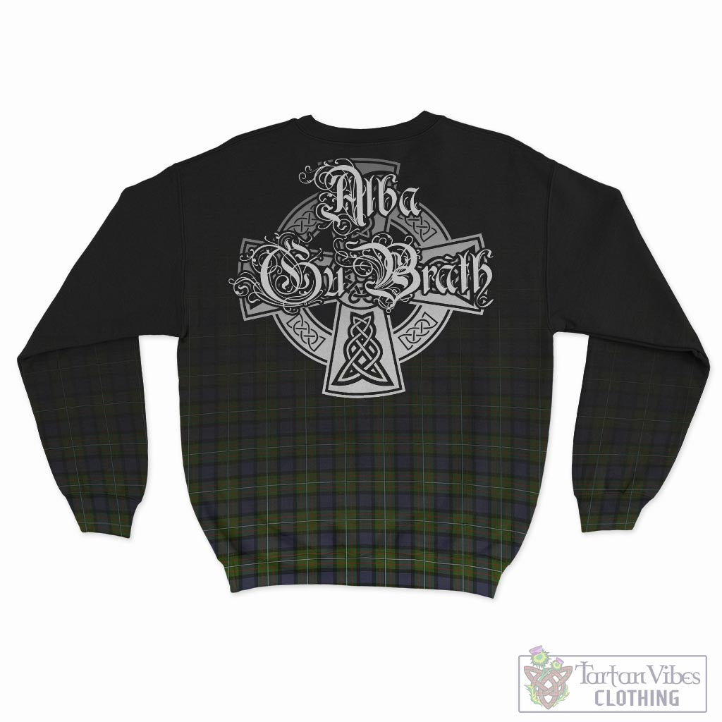 Tartan Vibes Clothing Ferguson Modern Tartan Sweatshirt Featuring Alba Gu Brath Family Crest Celtic Inspired