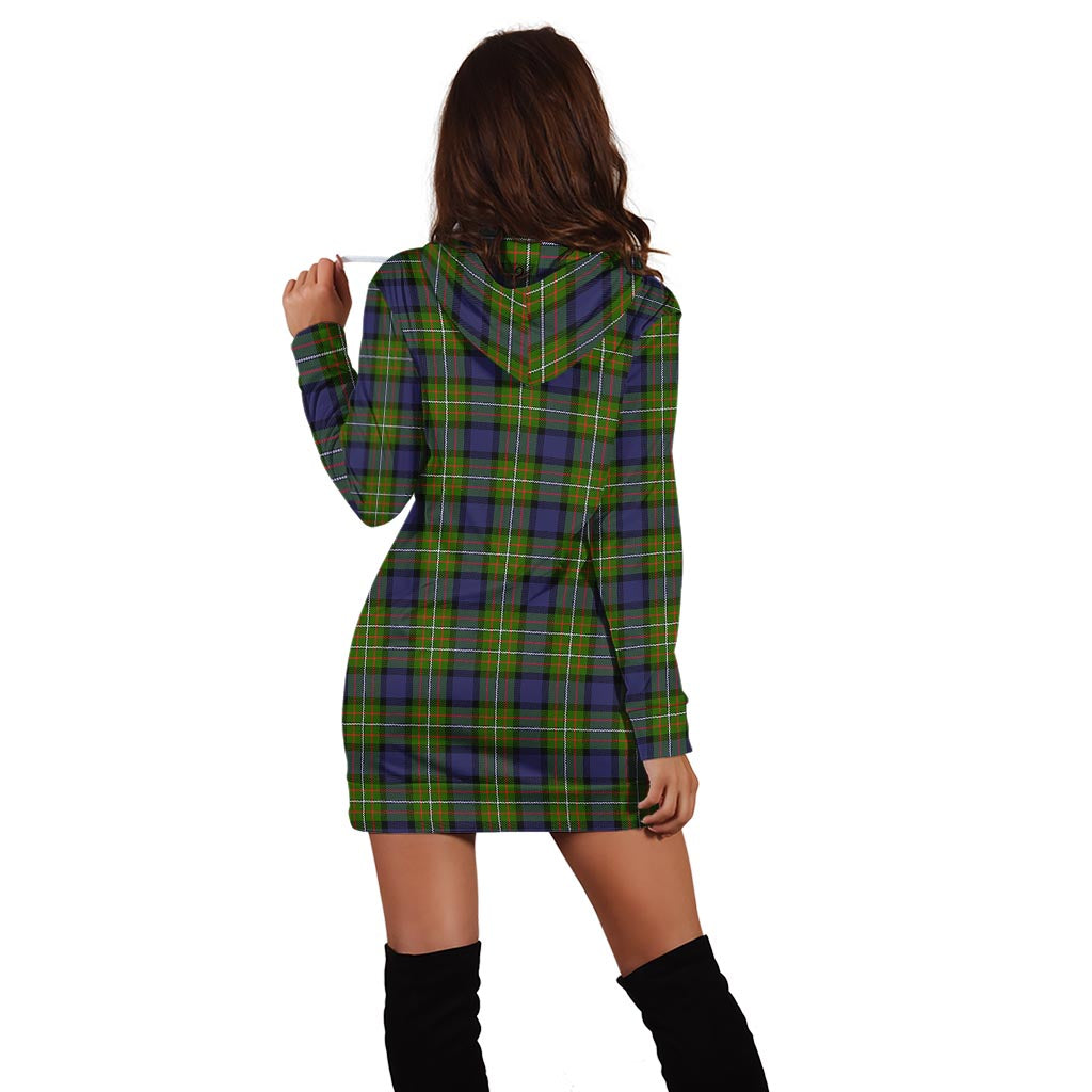 Ferguson Modern Tartan Hoodie Dress with Family Crest - Tartan Vibes Clothing