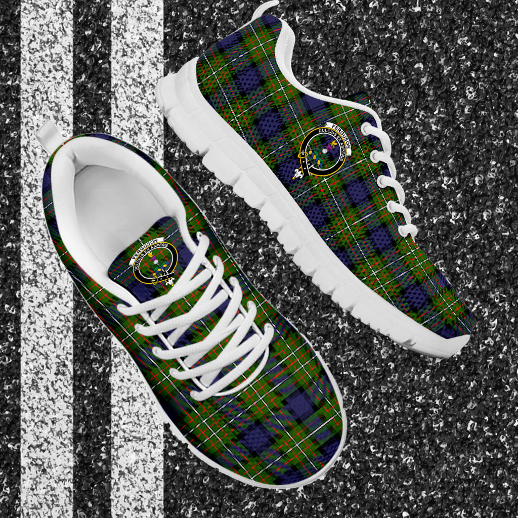 Ferguson Modern Tartan Sneakers with Family Crest - Tartan Vibes Clothing