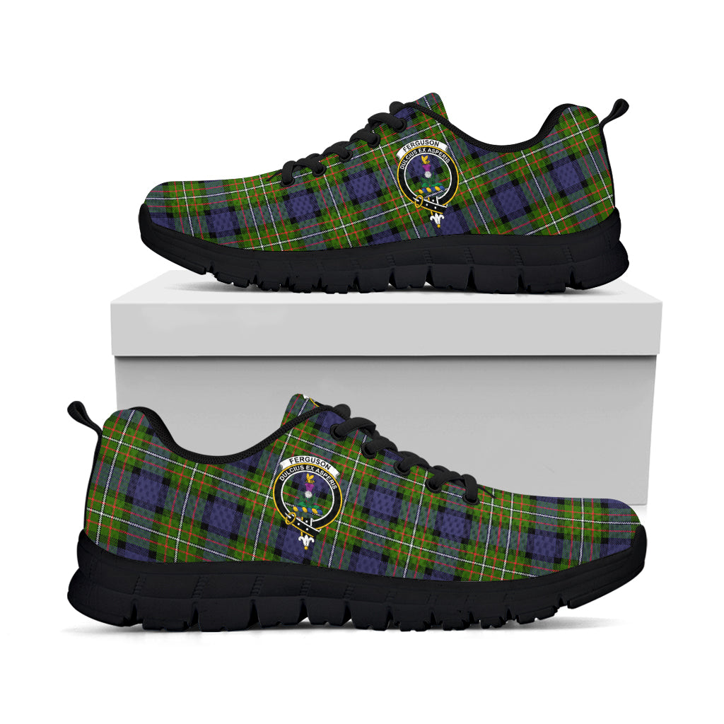 Ferguson Modern Tartan Sneakers with Family Crest - Tartan Vibes Clothing