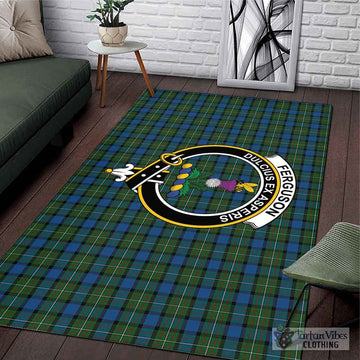 Ferguson of Atholl Tartan Area Rug with Family Crest