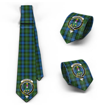 Ferguson of Atholl Tartan Classic Necktie with Family Crest