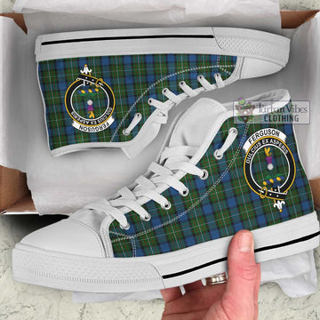 Ferguson of Atholl Tartan High Top Shoes with Family Crest