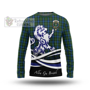 Ferguson of Atholl Tartan Long Sleeve T-Shirt with Alba Gu Brath Regal Lion Emblem