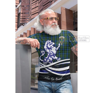 Ferguson of Atholl Tartan Cotton T-shirt with Alba Gu Brath Regal Lion Emblem