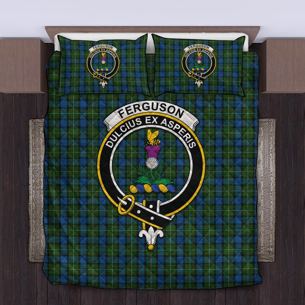 Ferguson of Atholl Tartan Quilt Bed Set with Family Crest Twin - Tartan Vibes Clothing