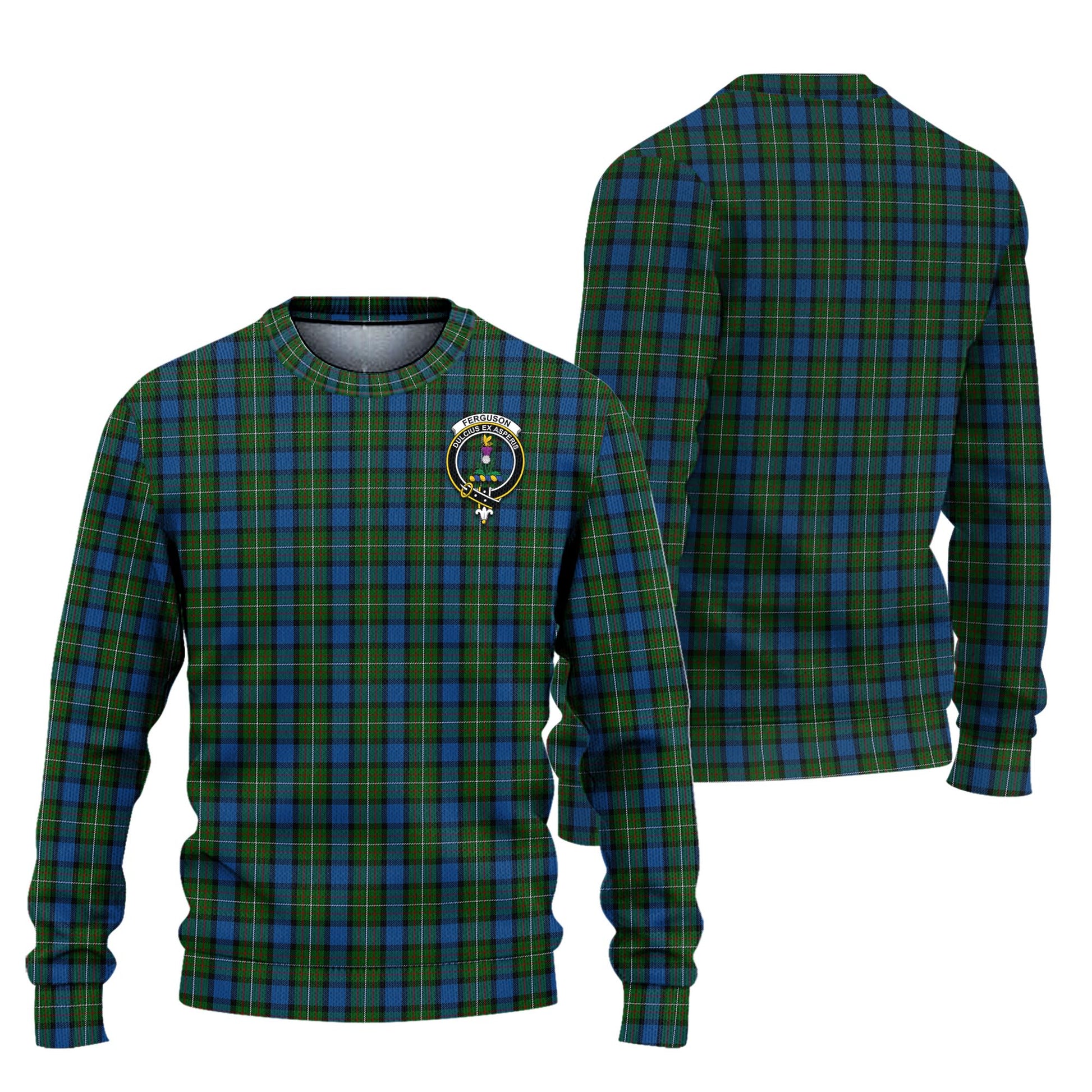 Ferguson of Atholl Tartan Knitted Sweater with Family Crest Unisex - Tartanvibesclothing