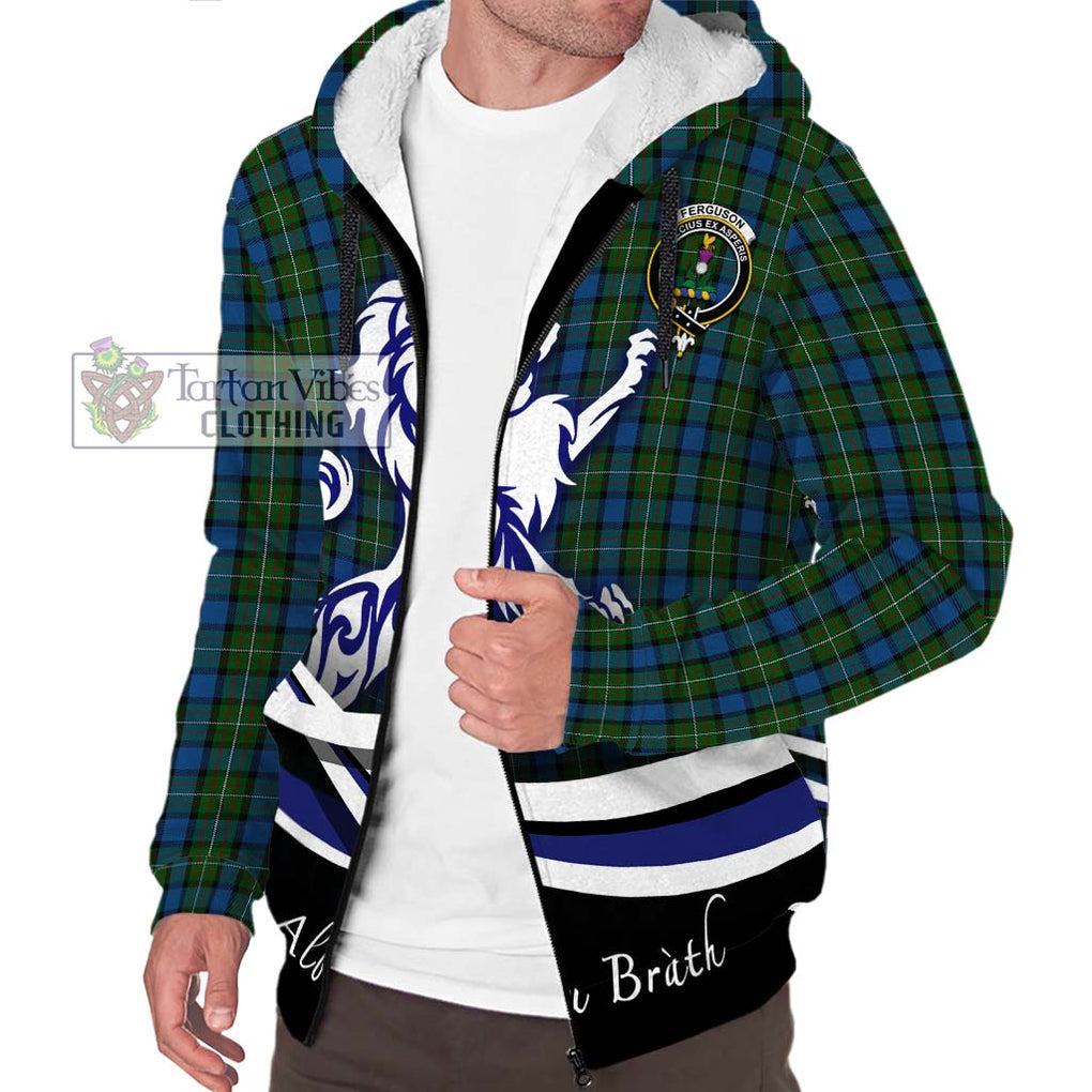 Ferguson of Atholl Tartan Sherpa Hoodie with Alba Gu Brath Regal Lion Emblem Unisex S - Tartanvibesclothing Shop