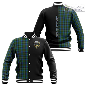 Ferguson of Atholl Tartan Baseball Jacket with Family Crest and Half Of Me Style