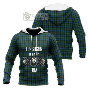 Ferguson of Atholl Tartan Knitted Hoodie with Family Crest DNA In Me Style