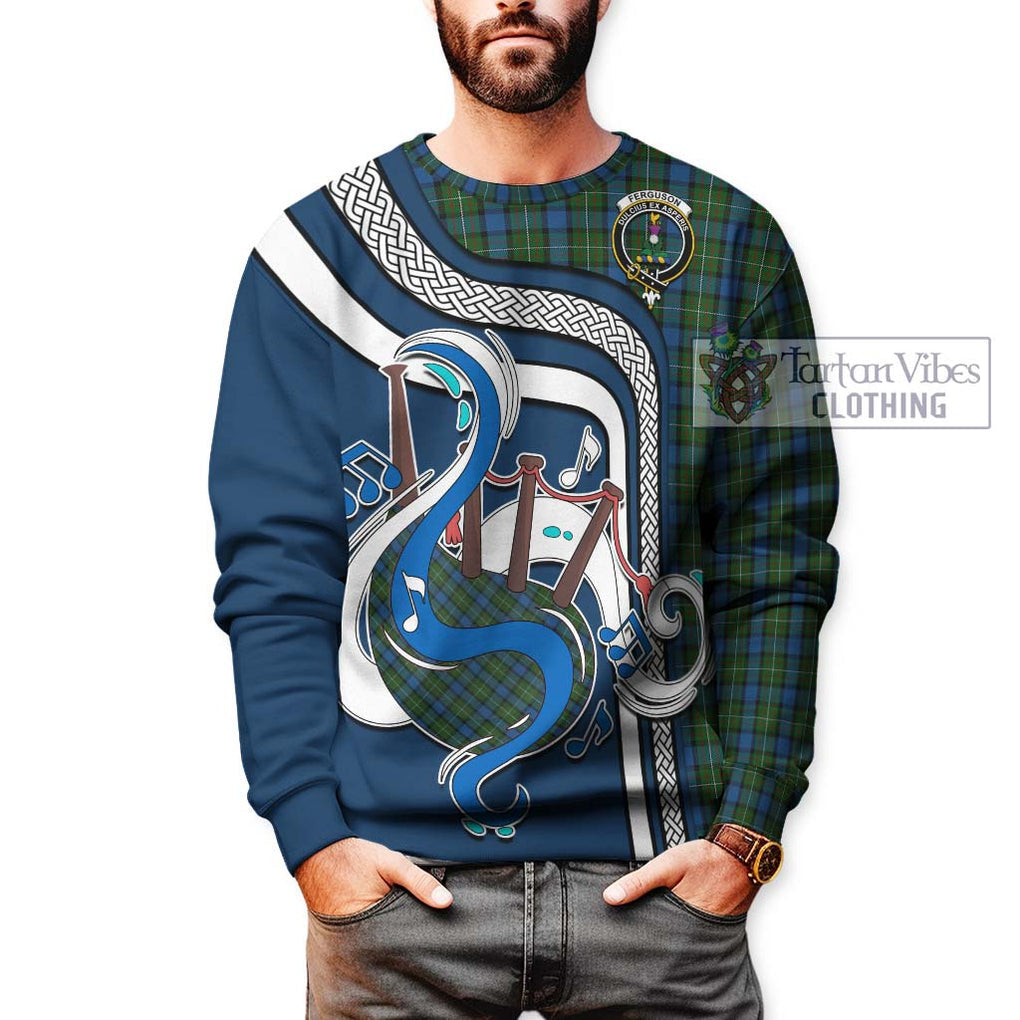 Ferguson of Atholl Tartan Sweatshirt with Epic Bagpipe Style Unisex - Tartanvibesclothing Shop