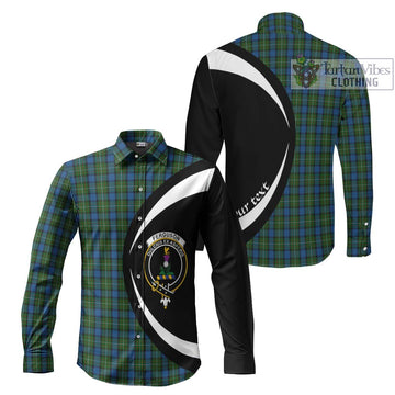 Ferguson of Atholl Tartan Long Sleeve Button Up with Family Crest Circle Style