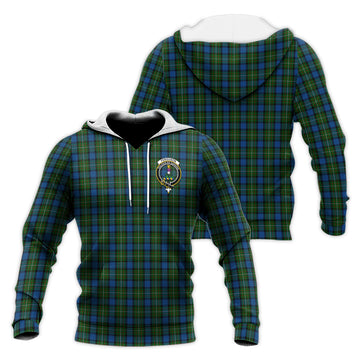 Ferguson of Atholl Tartan Knitted Hoodie with Family Crest