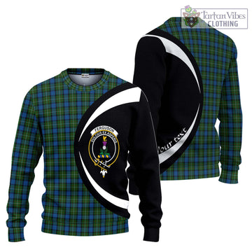 Ferguson of Atholl Tartan Ugly Sweater with Family Crest Circle Style