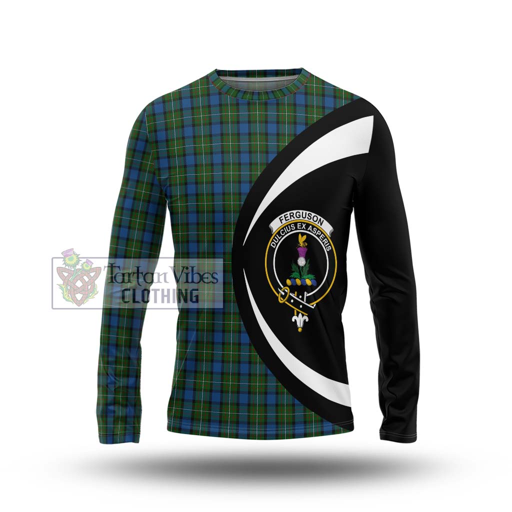 Ferguson of Atholl Tartan Long Sleeve T-Shirt with Family Crest Circle Style Unisex - Tartan Vibes Clothing