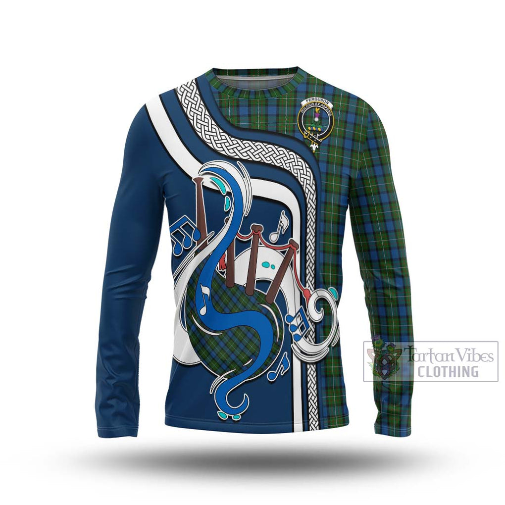 Tartan Vibes Clothing Ferguson of Atholl Tartan Long Sleeve T-Shirt with Epic Bagpipe Style