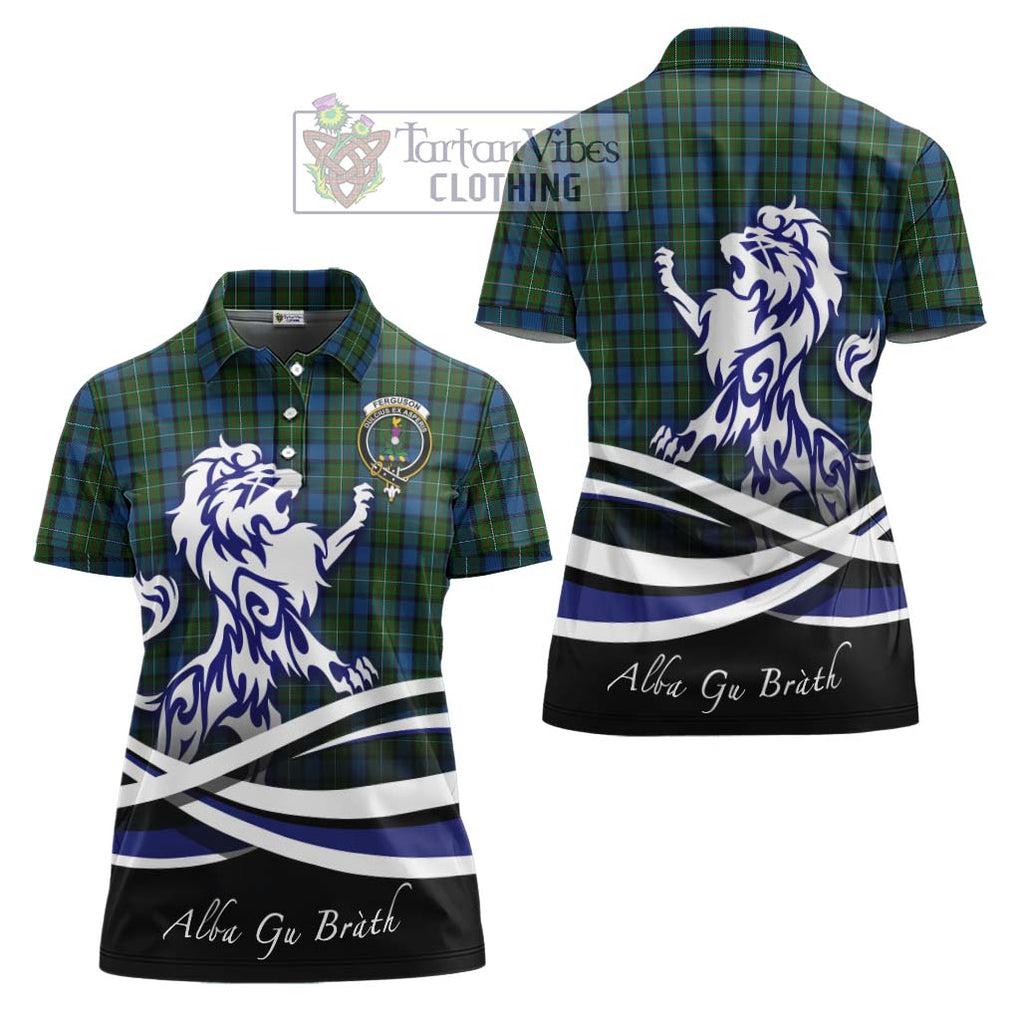 Ferguson of Atholl Tartan Women's Polo Shirt with Alba Gu Brath Regal Lion Emblem Women - Tartanvibesclothing Shop