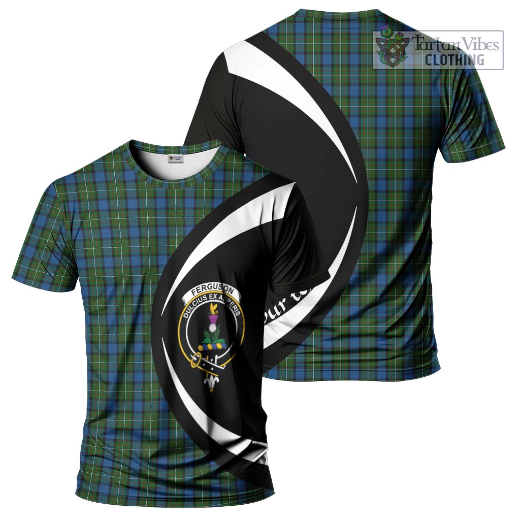 Tartan Vibes Clothing Ferguson of Atholl Tartan T-Shirt with Family Crest Circle Style