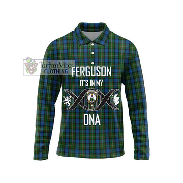 Ferguson of Atholl Tartan Long Sleeve Polo Shirt with Family Crest DNA In Me Style