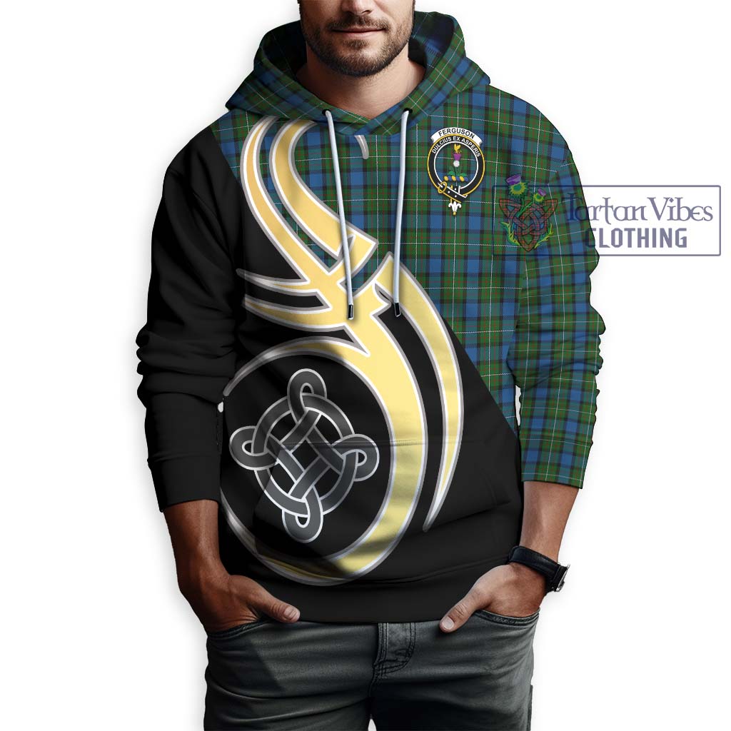 Ferguson of Atholl Tartan Hoodie with Family Crest and Celtic Symbol Style Zip Hoodie - Tartan Vibes Clothing