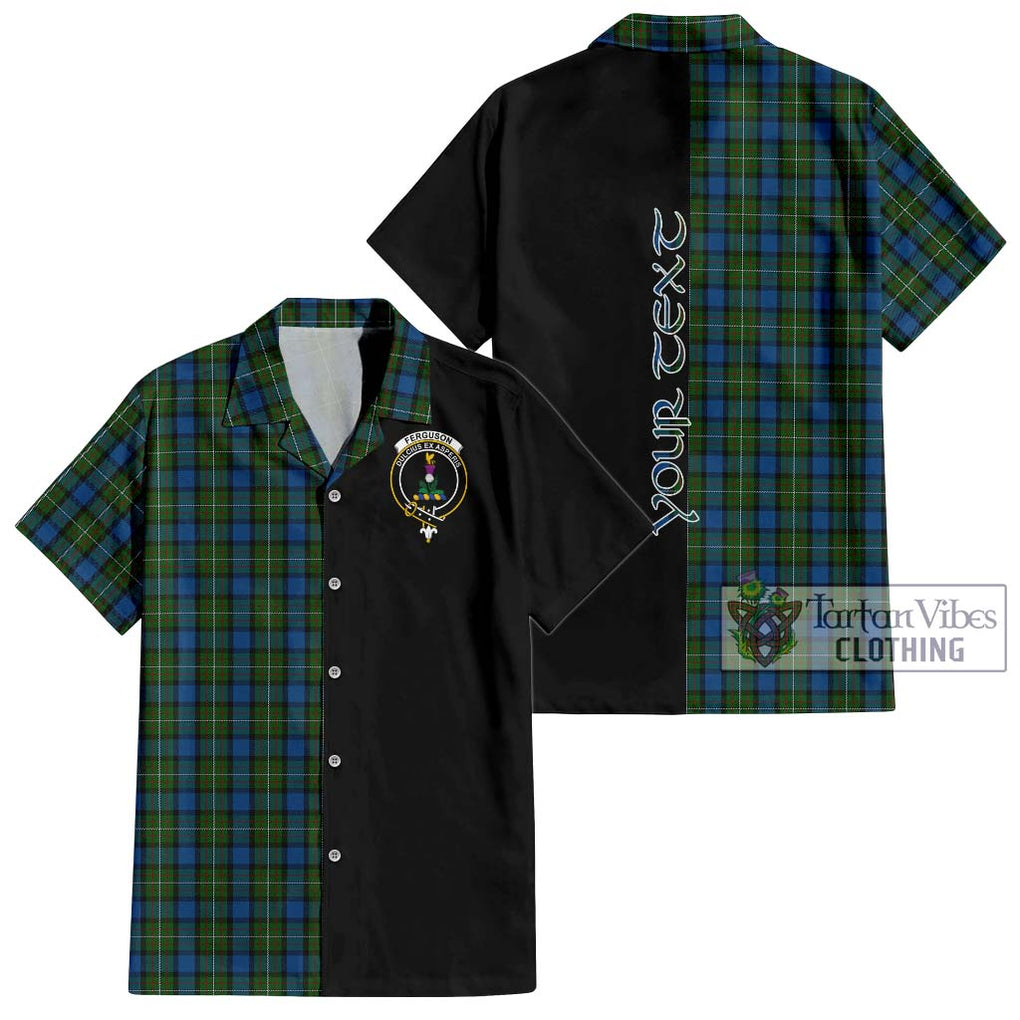 Ferguson of Atholl Tartan Short Sleeve Button Shirt with Family Crest and Half Of Me Style Kid - Tartanvibesclothing Shop