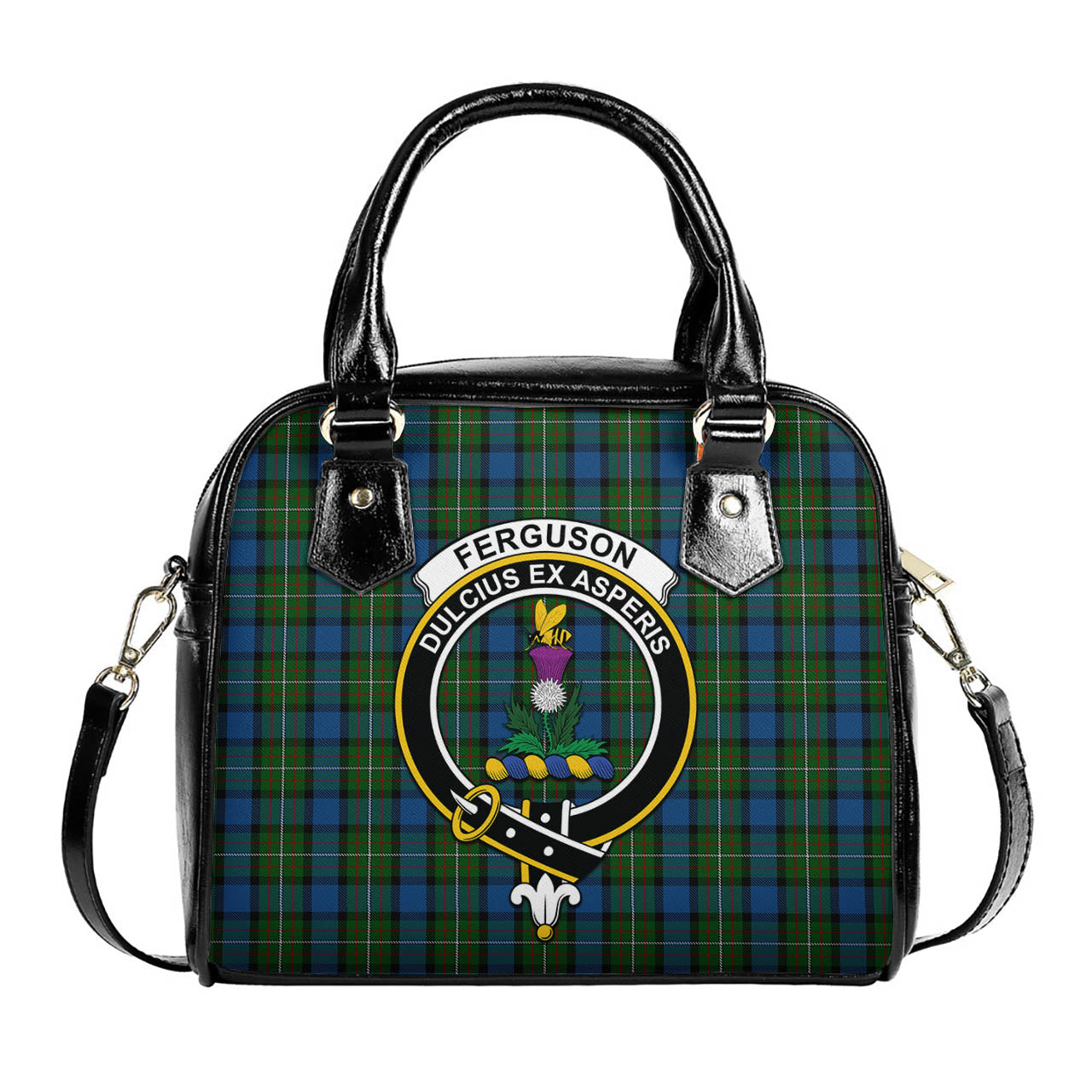 Ferguson of Atholl Tartan Shoulder Handbags with Family Crest One Size 6*25*22 cm - Tartanvibesclothing