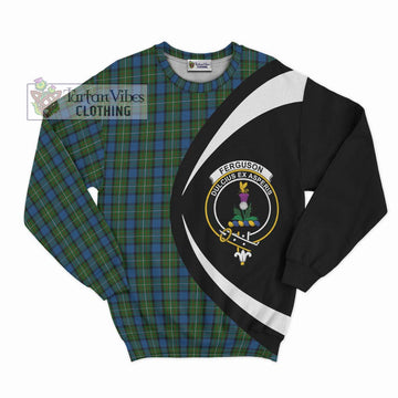 Ferguson of Atholl Tartan Sweatshirt with Family Crest Circle Style