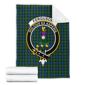 Ferguson of Atholl Tartan Blanket with Family Crest