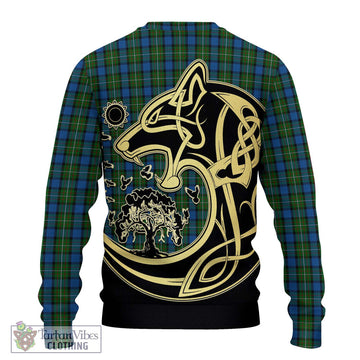 Ferguson of Atholl Tartan Ugly Sweater with Family Crest Celtic Wolf Style