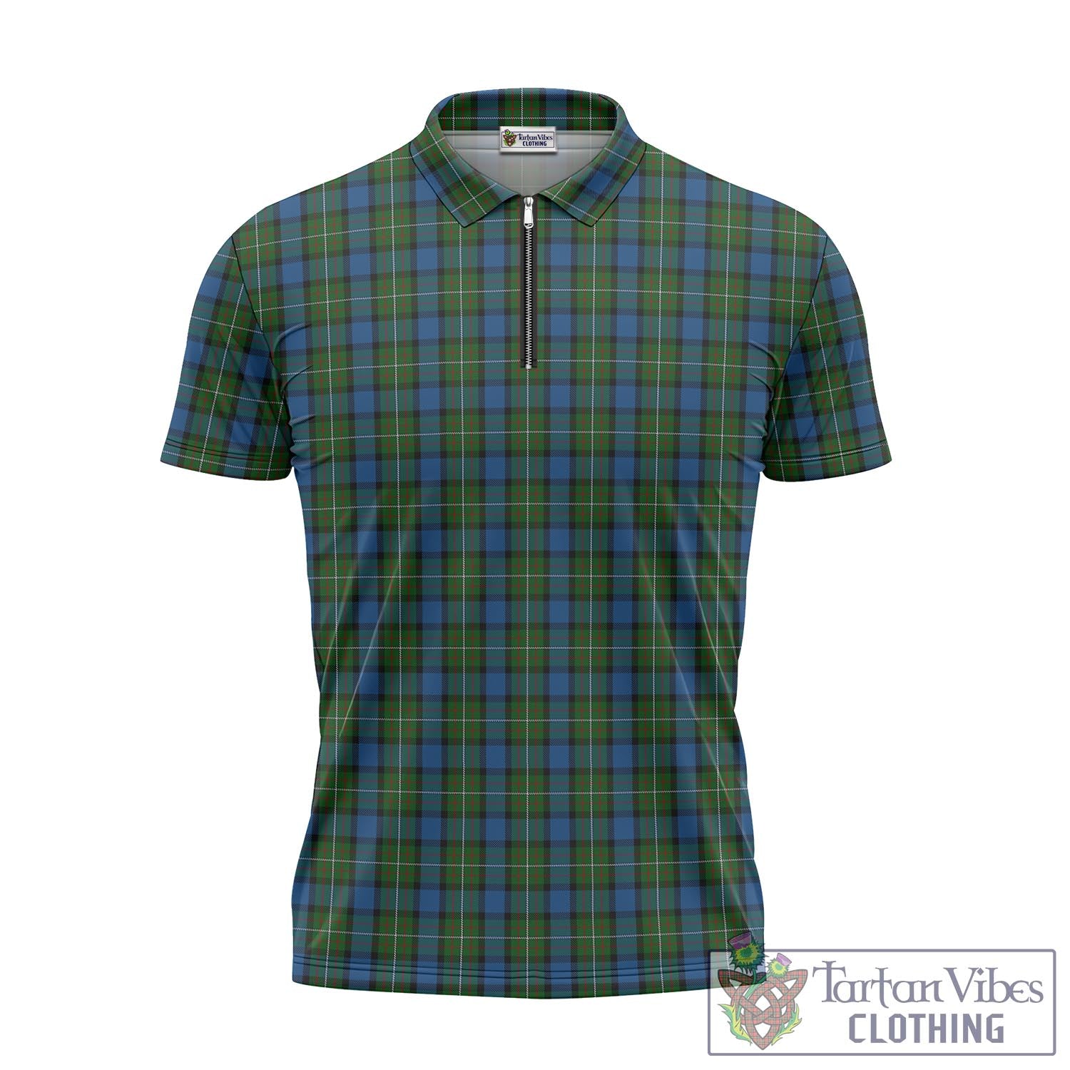 Tartan Vibes Clothing Ferguson of Atholl Tartan Zipper Polo Shirt